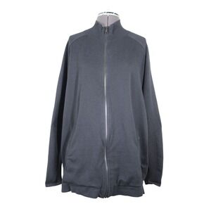 Duluth Trading‎ Co Full Zip Sweater Men's Large Black Rib Knit Mock Neck